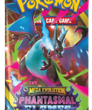 pokémon tcg: mega evolución: llamaradas fantasmales – booster pack español